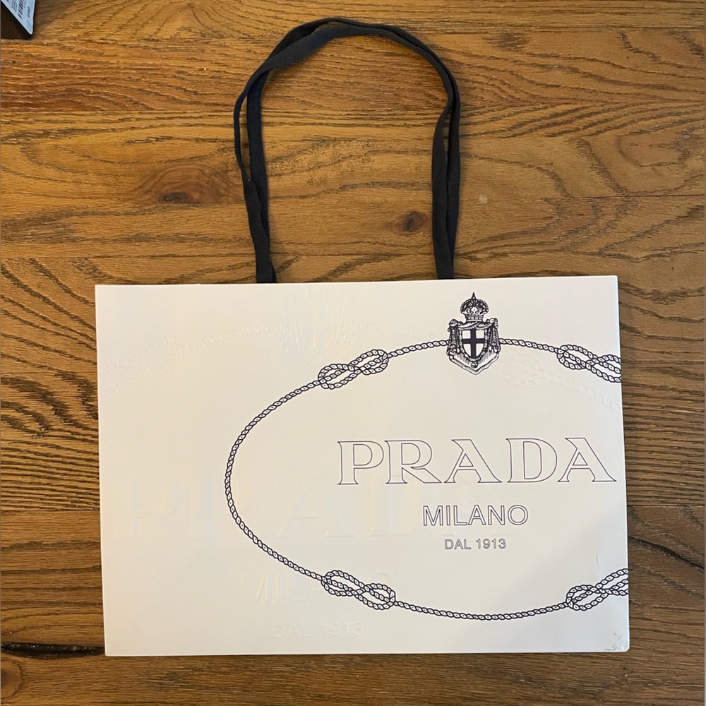 PRADA MILANO WHITE HARD SHOPPING BAG